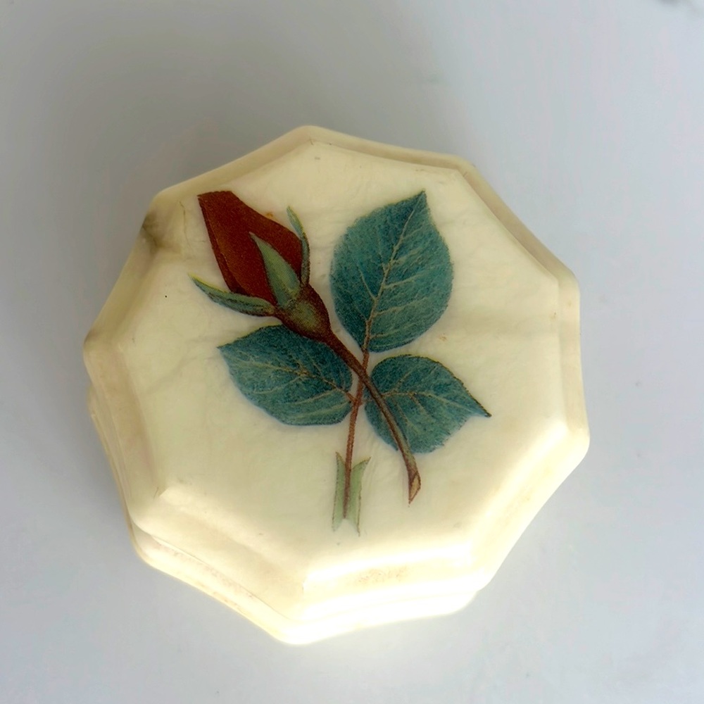 Alabaster Rose Trinket Box